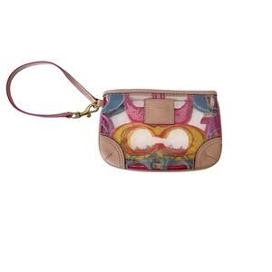 COACH Women’s Leather Zip Wristlet Clutch Wallet Purse